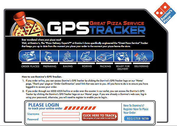 GPS Tracker for your pizza order!