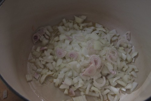 sweating the onions & shallots