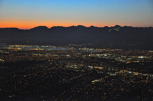 LAX to YVR - Vancouver and Grouse Mountain lights