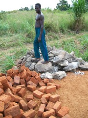 A man stands on the materials