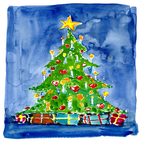 christmas tree 03 watercolor