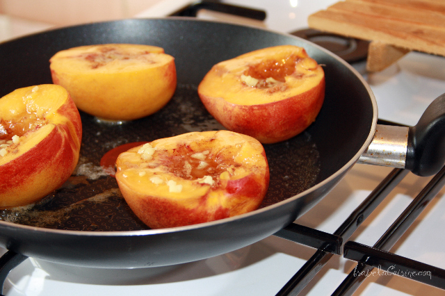Grilled nectarines with honey and ginger