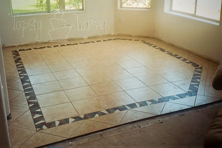 dining room tile floor finished