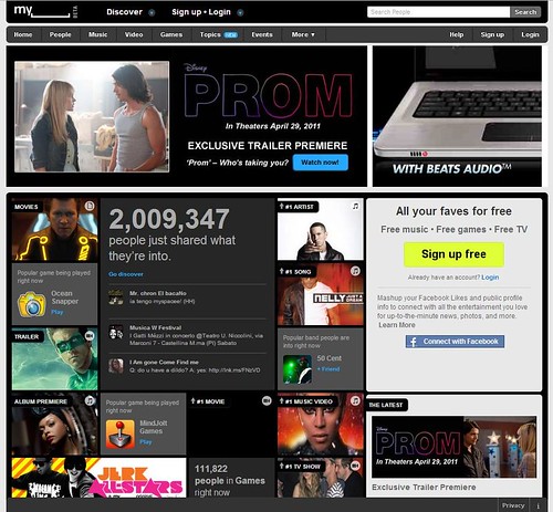 MySpace Home Page
