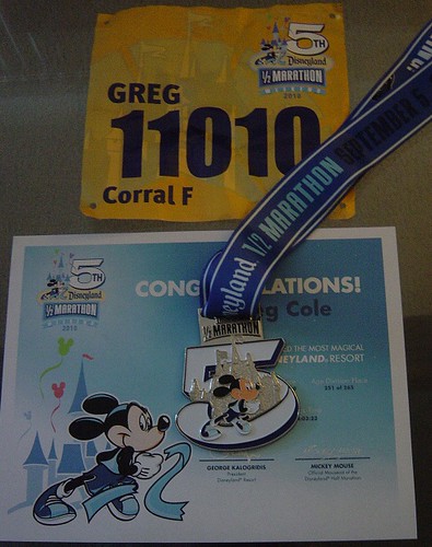 Disneyland Half Marathon Certificate and Medal web