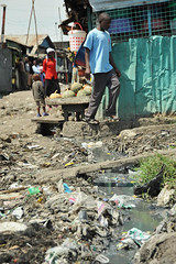 3a. Open sewer and rubbish in the street