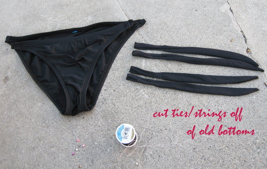 bikini bottoms DIY+refashion old swimsuit-2