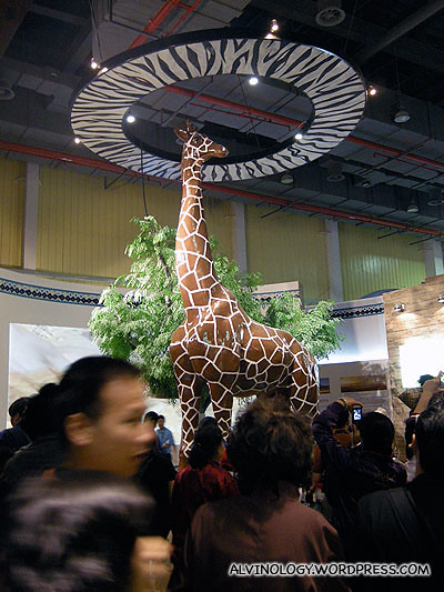 Giant giraffe figurine in the joint African pavilion
