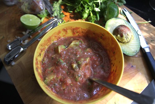 make shift salsa with avos