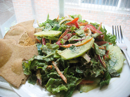 Salad with Pita bread