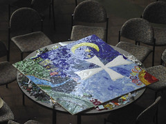 One of the mosaics under construction