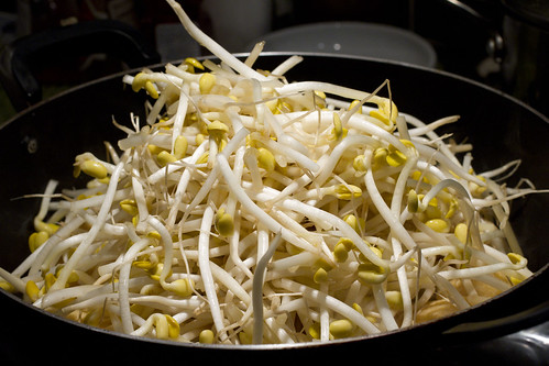 adding soy bean sprouts 2