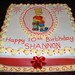 Square birthday cake with Bart Simpson handpainted on.