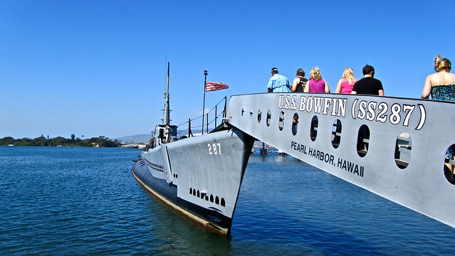 Boarding the USS Bowfin submarine at Pearl Harbor