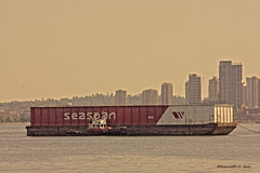 Tugboat and Barge in Burrard Inlet HDR