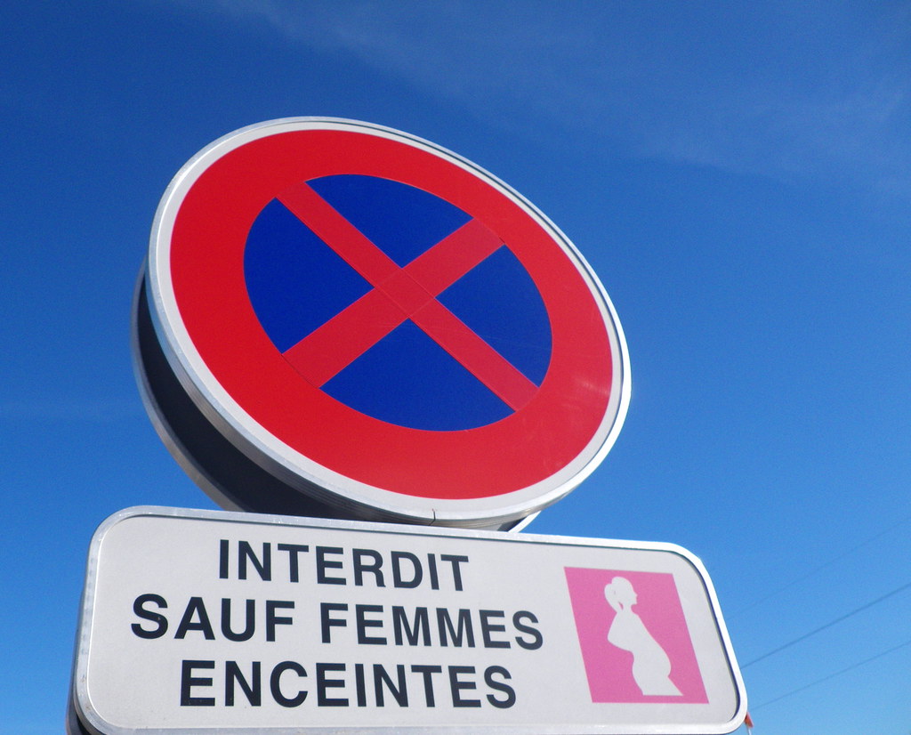 Seen in France: Forbidden, except for pregnant women