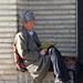 Holy man reading from Koran at Konye-urgench