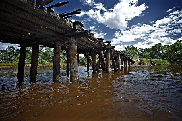Ancient wooden bridge