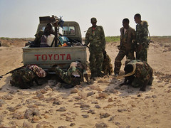 7c. First vehicle to become bogged on reaching the sand