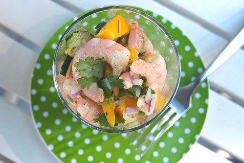 shrimp mango cucumber salad