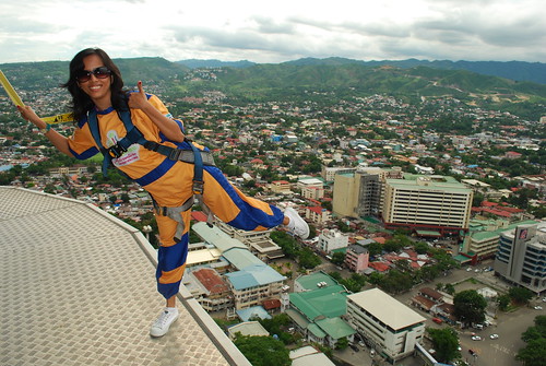 One Foot Stand at the Sky Walk Extreme Platform