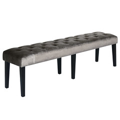 long tufted metallic bench for dining room table z gallerie