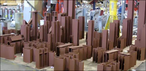 Structural Supports Coated with Red Oxide Primer for a Power Plant