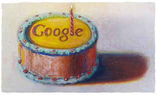 Happy 12th Birthday Google by Wayne Thiebaud. Image used with permission of VAGA NY