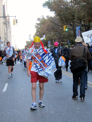 Pippi in  the NYC Marathon Finisher Area, November 2010