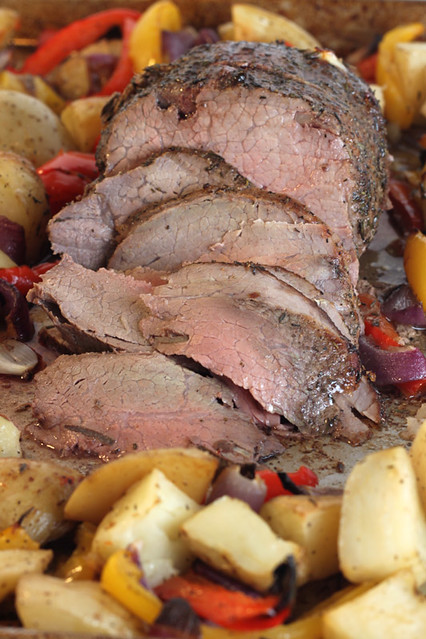 Roast Beef with Peppers, Onions and Potatoes