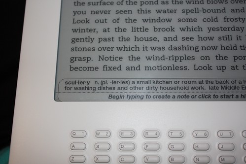 kindle dictionary close up