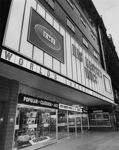 hmv 363 Oxford Street, London - Exterior of store 1960s