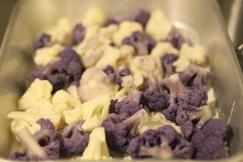 Purple and White Cauliflower Gratin