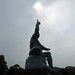 Nagasaki Peace Statue points ominously to the sky
