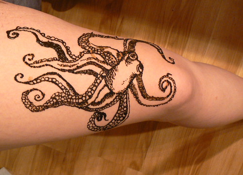 octopus, henna, art, body art, design, mehndi