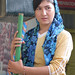 Uyghur girl at silk factory