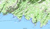 Carte de la côte SW de Corse de Roccapina à la baie de Figari avec le circuit littoral Roccapina - Pianotolli