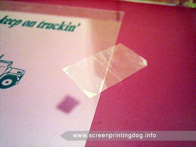 clear tape on screen printing frame