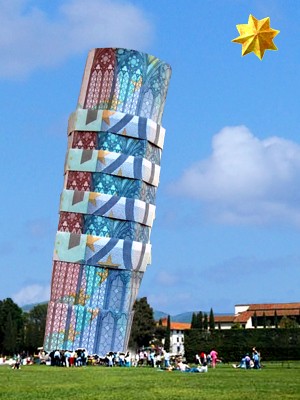 Origami Money Tower of Pisa