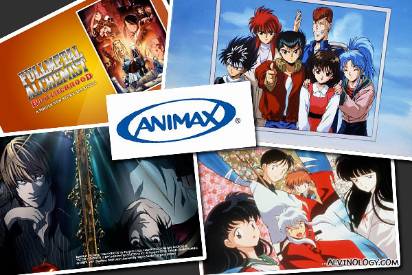 Some of the Animes on Animax Asia