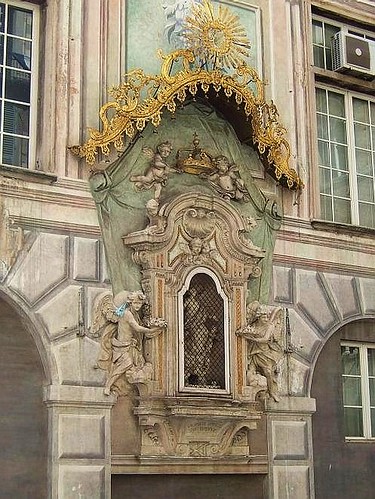 decoration on facade of Palazzo San Giorgio in Genoa