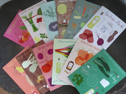 complete set of 12 recipe cards