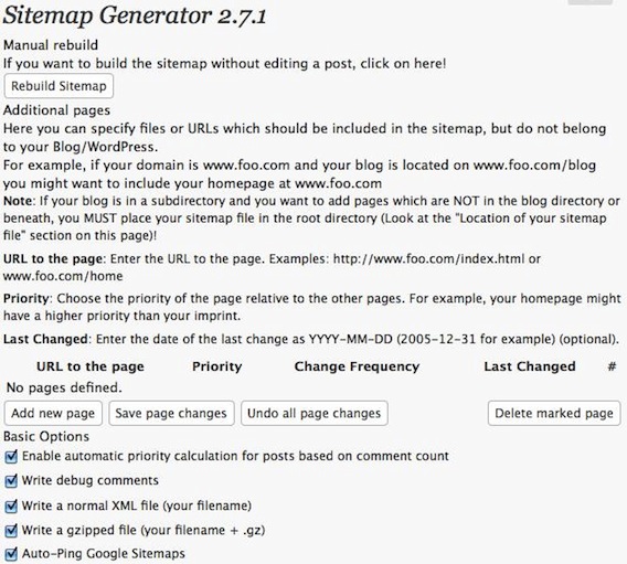 Google Sitemap Generator for WordPress