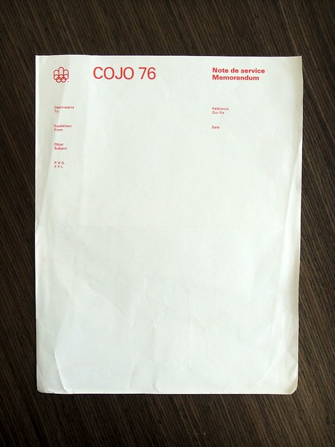 1976 Montreal Olympics Letterhead