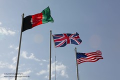 Afghan, British and American Flags
