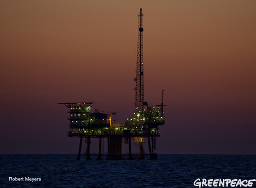 Oil Rig at Night