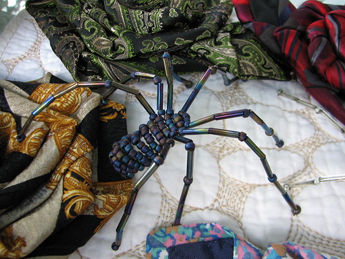 beaded spiders for tie roses