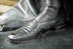 Detail of the statue of Benjamin Disraeli
