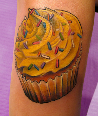 Yellow Cupcake with Sprinkles