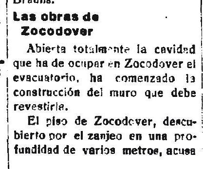 28-1-1926 El Castellano anuncia el comienzo  de las obras de los urinarios de Zocodover